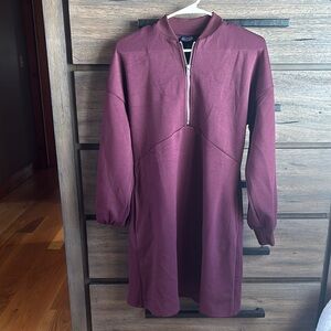 Elegant Burgundy Midi Dress